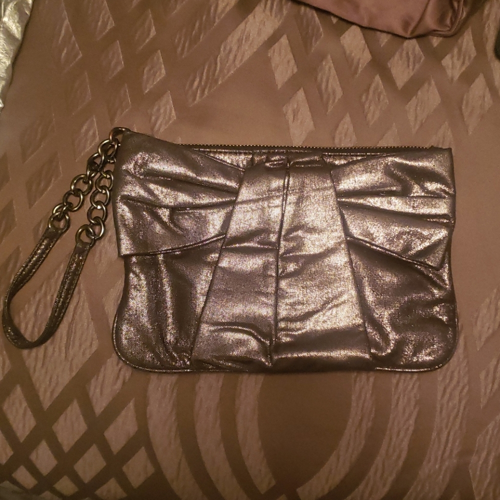 Dark silver Express wristlet/clutch